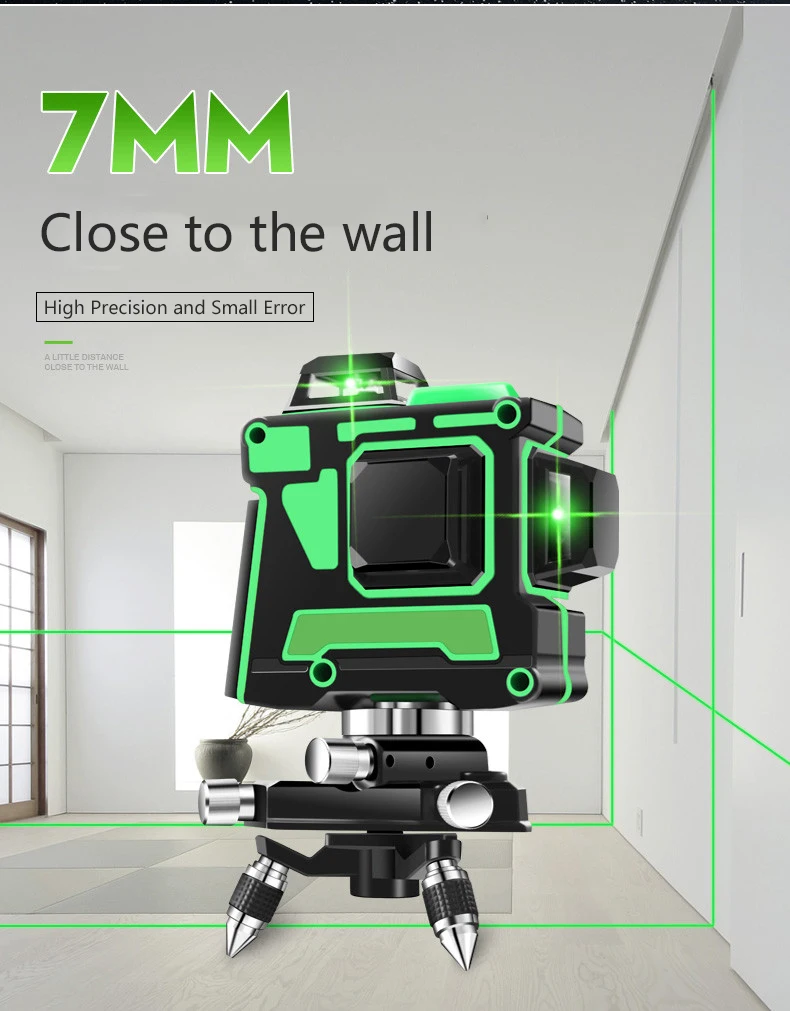 Laser Level 12 Lines 3D Self-Leveling 360 Horizontal And Vertical Cross Super Powerful Green Beam Line | Инструменты