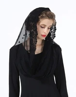 ivory black muslim catholic womens lace shawl religious veil