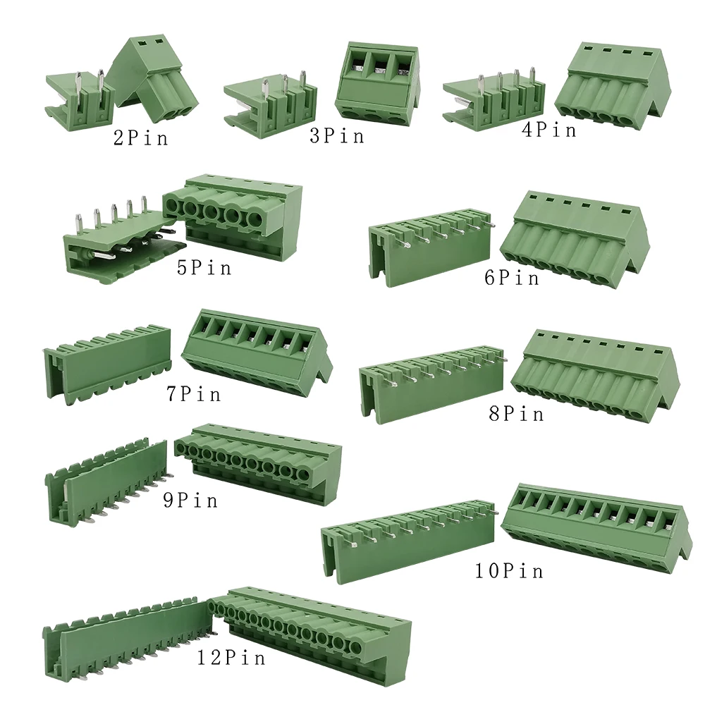5 пар 300 В 10A 2EDG 08 мм PCB Клеммная колодка коннектор Прямоугольный угол штырьковый