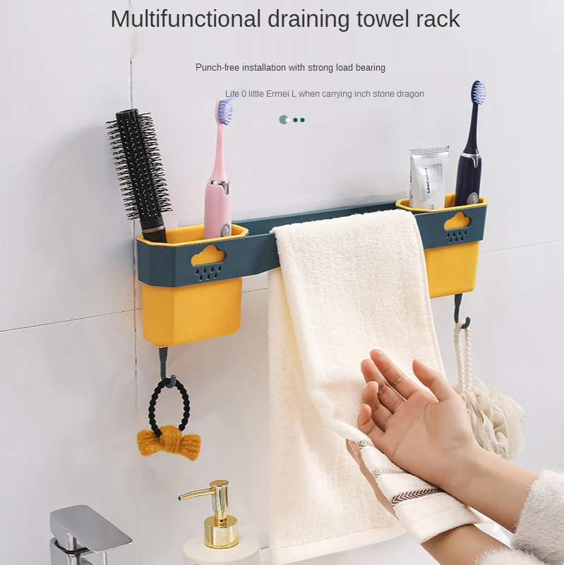 

Многофункциональная вешалка для полотенец без перфорации для ванной комнаты утолщенная вешалка для полотенец вешалка для зубной пасты зуб...