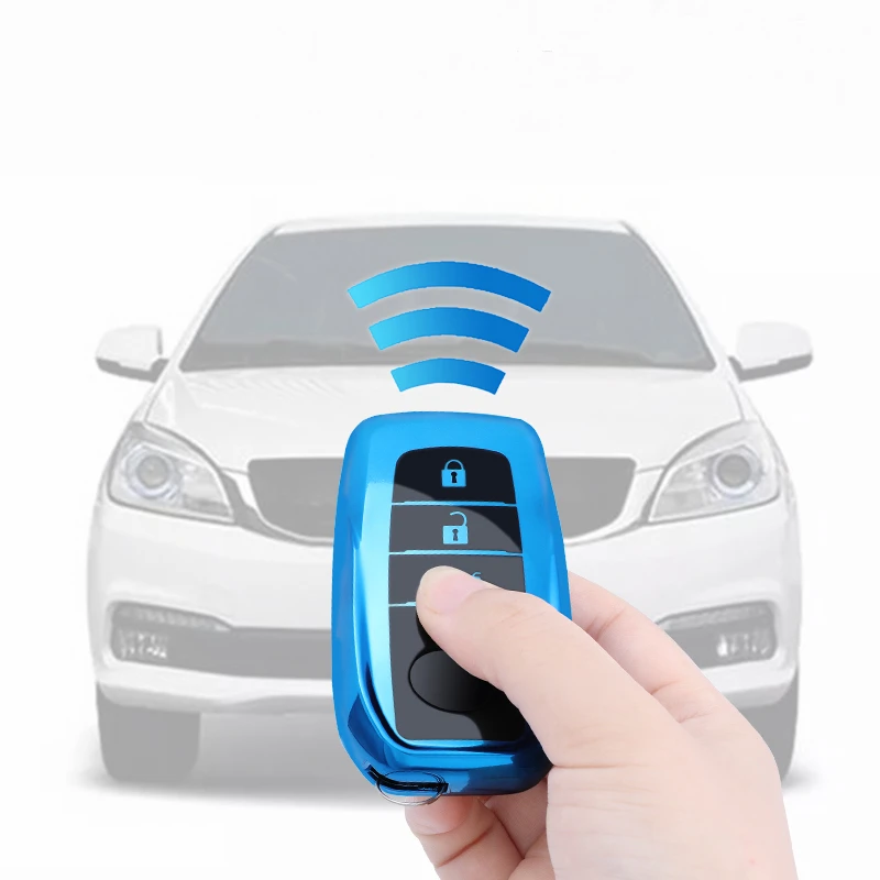 

Fashion New Soft TPU Full Cover Car Remote Key protect Case For Toyota Land prado Corolla RAV4 CROWN REIZ Highlander Accessories