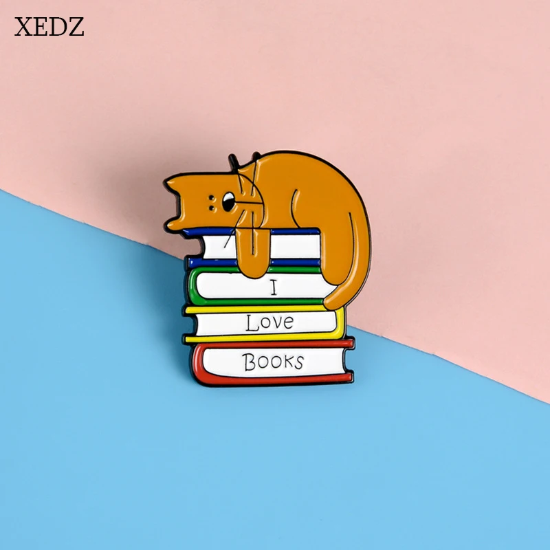 Брошь XEDZ в виде кота на корточках для книги модная индивидуальная Милая брошь