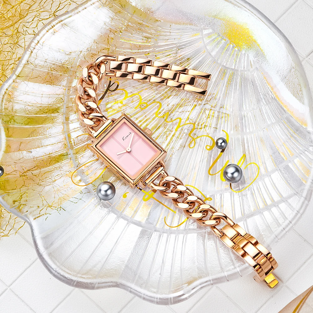 Часы Kimio женские с браслетом из нержавеющей стали брендовые прямоугольные модные