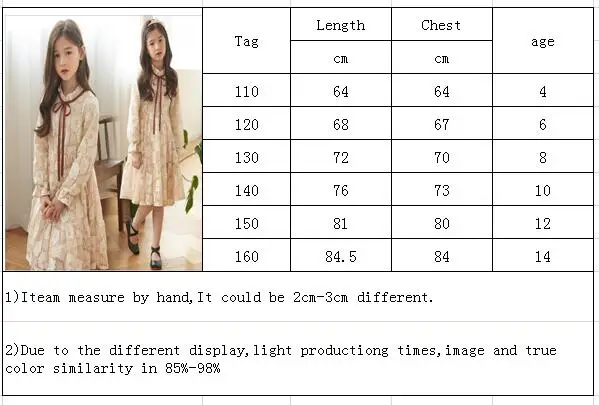 Кружевные платья с бантом для девочек 2019 осеннее детское платье длинными