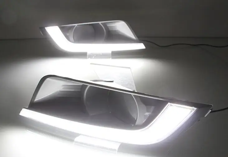 2 шт. для Ford Ranger Wildtrak 2015 2016 2017 2018 LED DRL Дневной ходовой светильник Дневной свет Туман Желтая фара поворота.