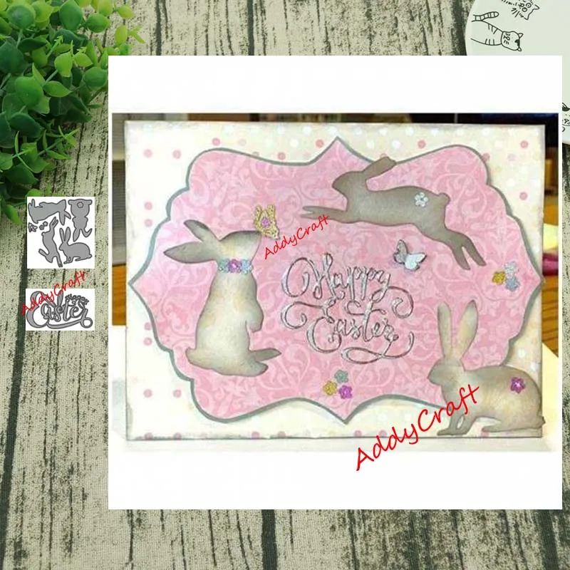 Металлические штампы для вырезания кролика и слов штамп украшения скрапбукинга