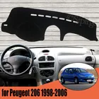 Противоскользящий коврик с защитой от ультрафиолета, крышка приборной панели панель Dashmat, защитный ковер для Peugeot 206, 1998-2006, аксессуары