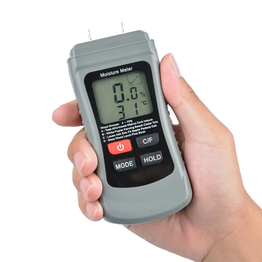 Цифровой измеритель влажности древесины двухконтактный гигрометр для дерева