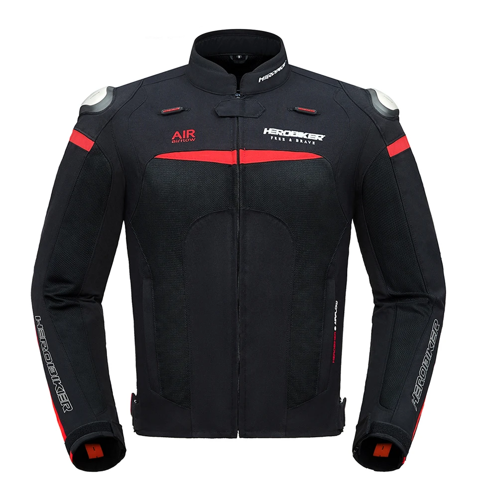 HEROBIKER летняя мотоциклетная куртка мужская куртка для мотокросса для гонок по бездорожью мотоциклетная защита - Цвет: D-117 Black