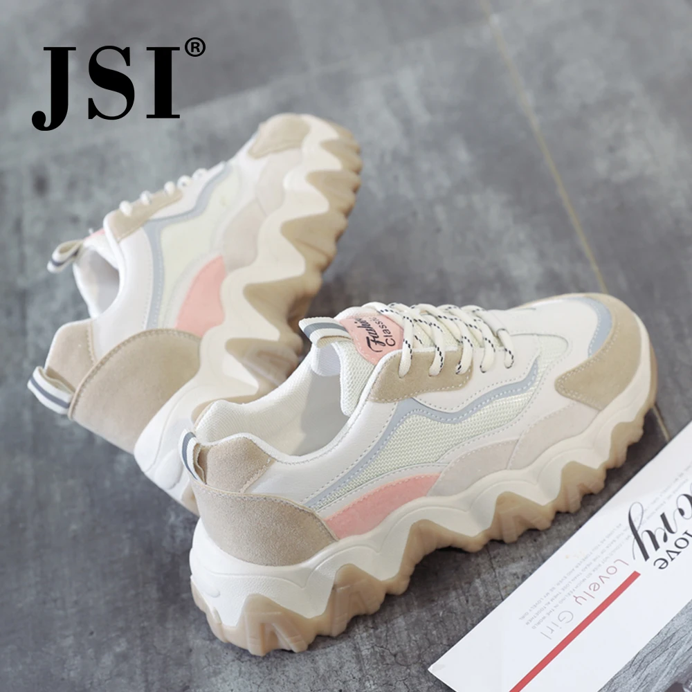 JSI/Новинка Модная женская спортивная обувь Повседневная с круглым носком
