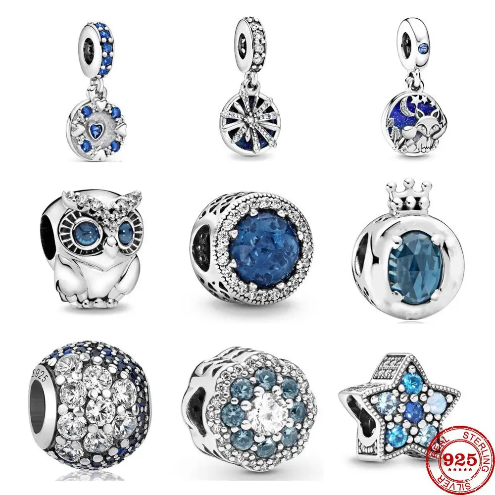 Подходит к оригиналу Pandora браслет с шармами 925 пробы серебро Blue Ослепительная