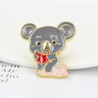 australia koala cartoon model metal alloy drip brooch for children to decorate backpack clothes decoration badge accessories