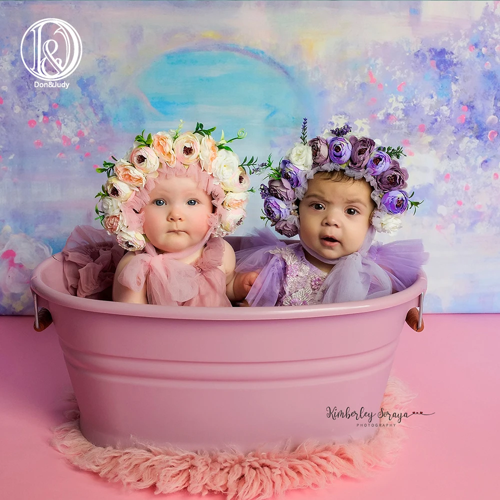Фото Реквизит для фотосъемки новорожденных Дон и Джуди шляпка с цветком цветочной