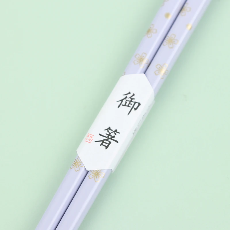 

1Pair Tableware Small Floral Wooden Chopsticks Heat Transfer Pointed Chopstick