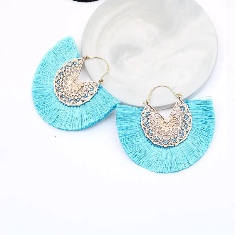 2019 в богемном стиле Веерообразный кисточкой Серьги Подарки невесте для вечерние