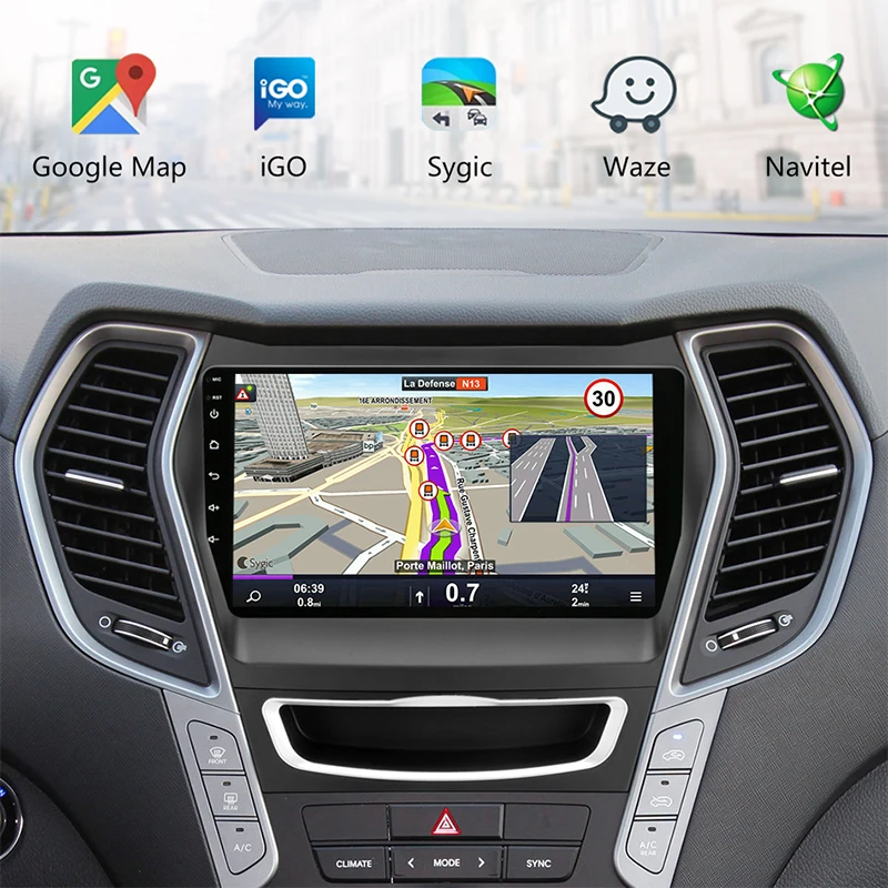 Jansite 9 &quotАвтомобильный Радио плеер для Hyundai Santa fe 2013 2017 Авторадио Android 2G + 32G