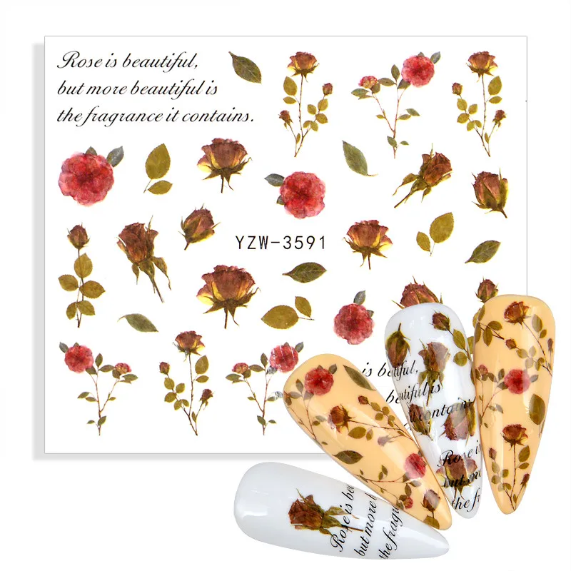 

1 лист сухой цветок лаванды для ногтей водные переводные наклейки, 3D сушенный цветочный лист слайдер декоративный Маникюр переводные тату