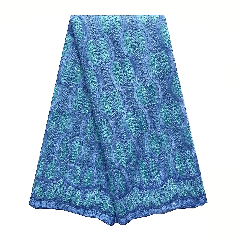 

2020 Sky Blue African Lace Fabrics Embroidered Net French Lace Fabric 2019 High Quality Lace Sewing Fabric for Wedding Dresses