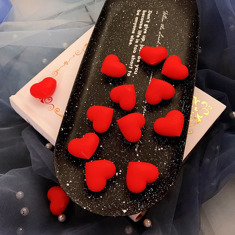 Boxi10pcs новые добавки для слайма милые силиконовые сердца подвески набор