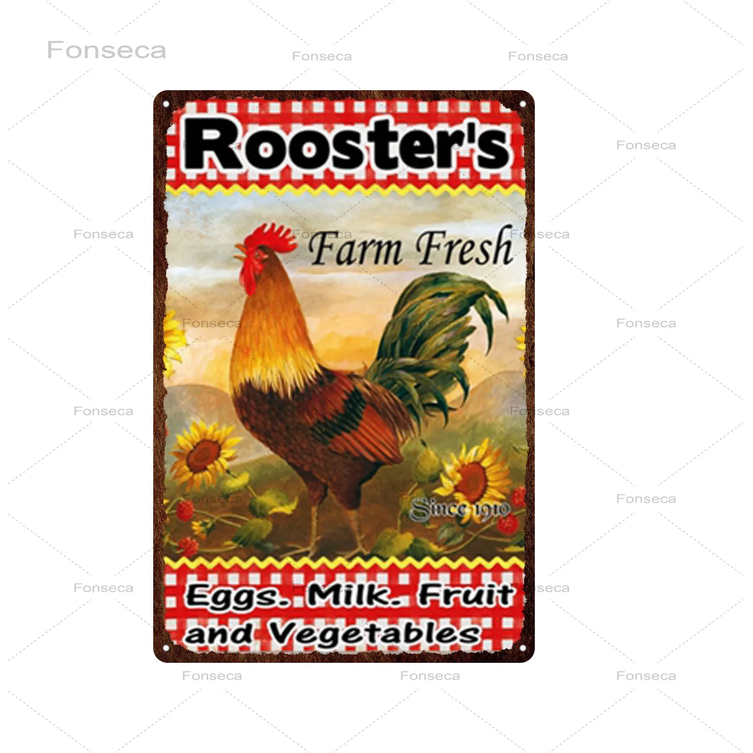 Жестяной знак в виде курицы винтажный металлический фермерский Настенный декор