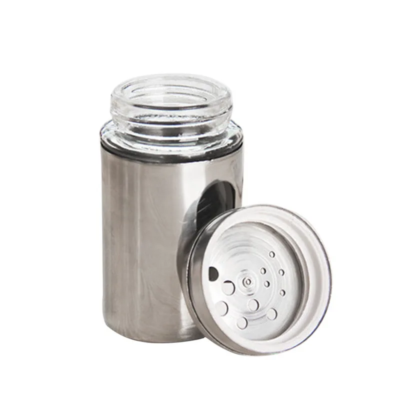 Баночка для специй из нержавеющей стали стеклянная печать шейкер перца приправа