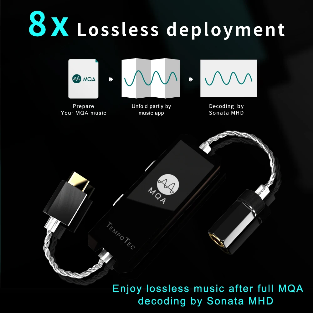 Усилитель для наушников TempoTec Sonata MHD MQA 8X ES9281 Dongle USB DAC DSD128 от 3 5 до мм Android Mac