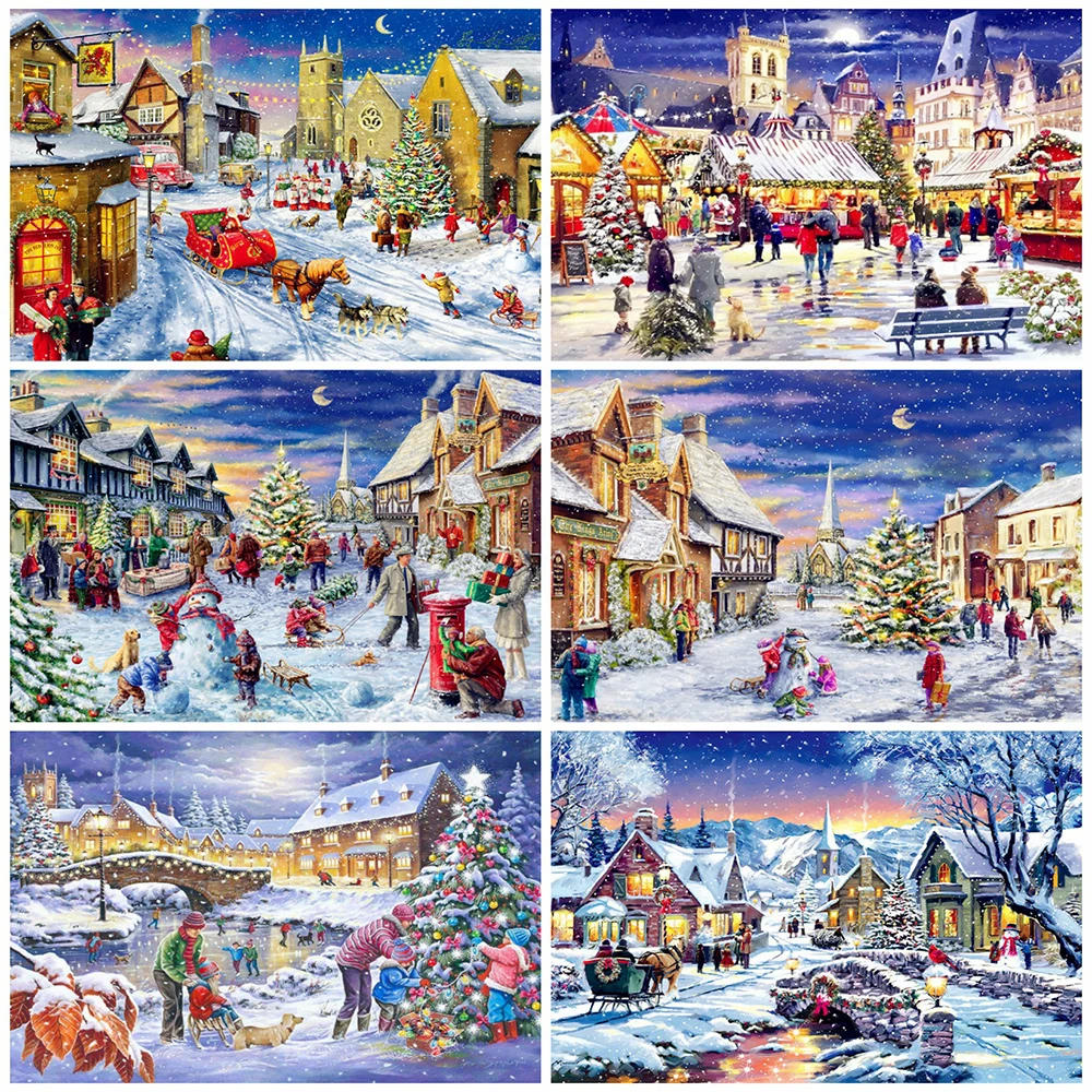 EverShine алмазная живопись дом искусственная вышивка Фотофон Рождественский Декор