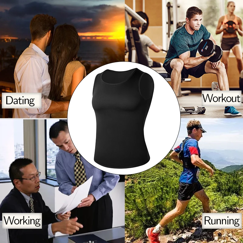 Мужская компрессионная рубашка для похудения формирователь тела тренажер талии