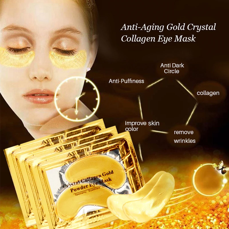

10 Pieces of Anti-aging Dark Circles and Acne Beauty Patch Eye Skin Care Cosmetics Collagen Gold Eye Mask Mask for Face Fashion