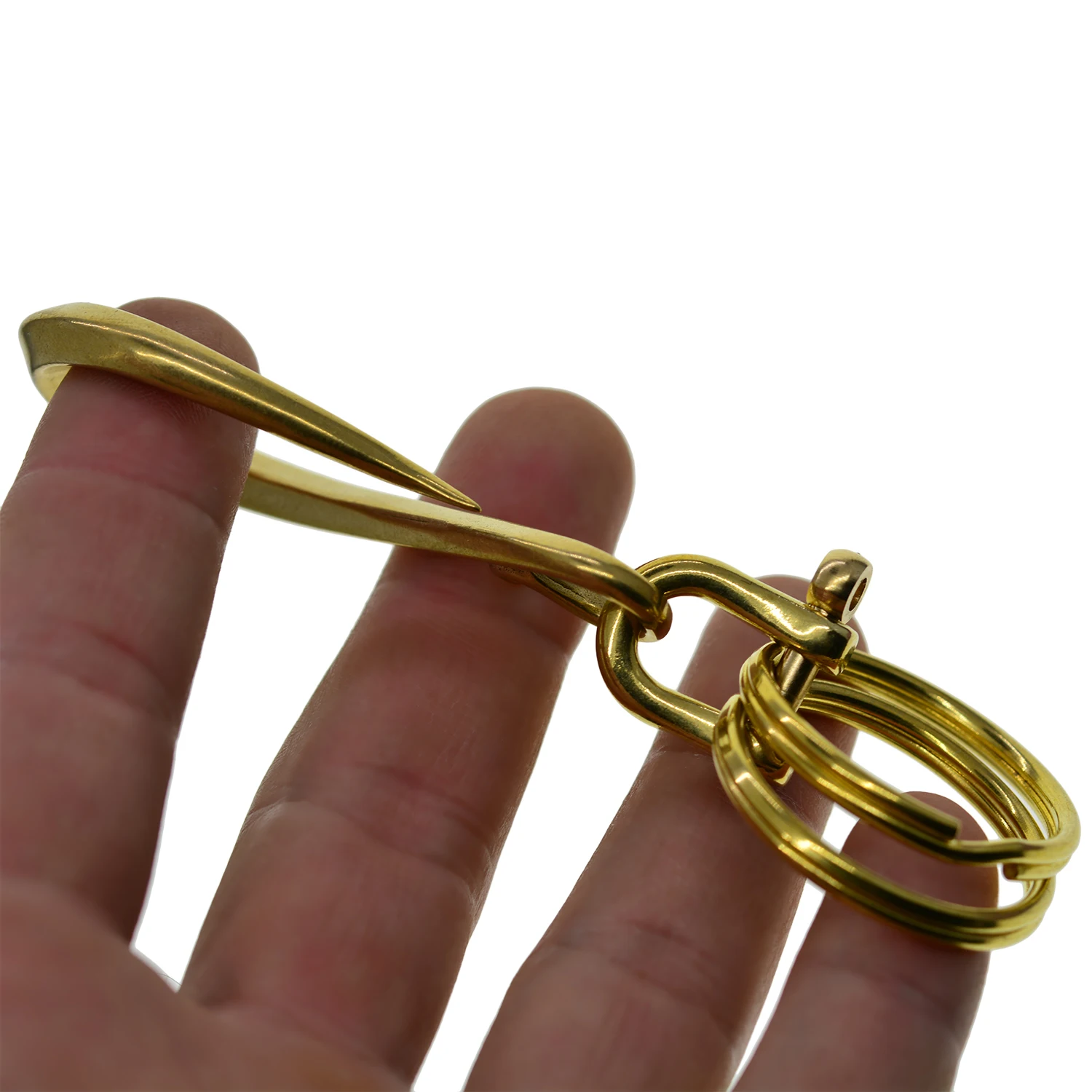 Тонкая ручная работа латунь японский крючок S крюк со скобой ремень зажим Брелок