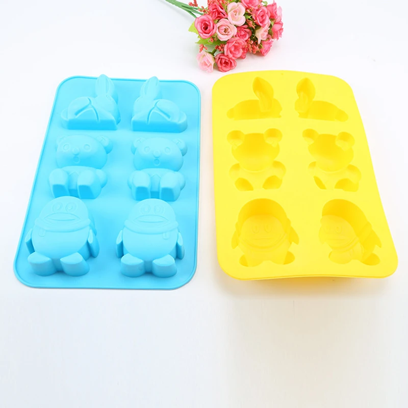1 шт. кролик медведь животные силиконовая форма для торта лоток льда шоколадное