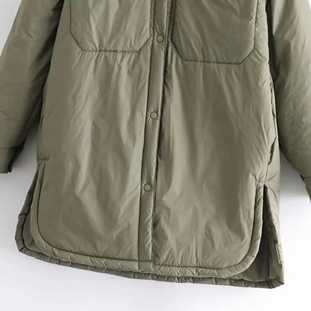 Solid Color Women Coat Turn-Down Collar Women Buttons Closure Big Pockets Shirt Jacket Outerwear Women's Coat Winter/Autumn 2021