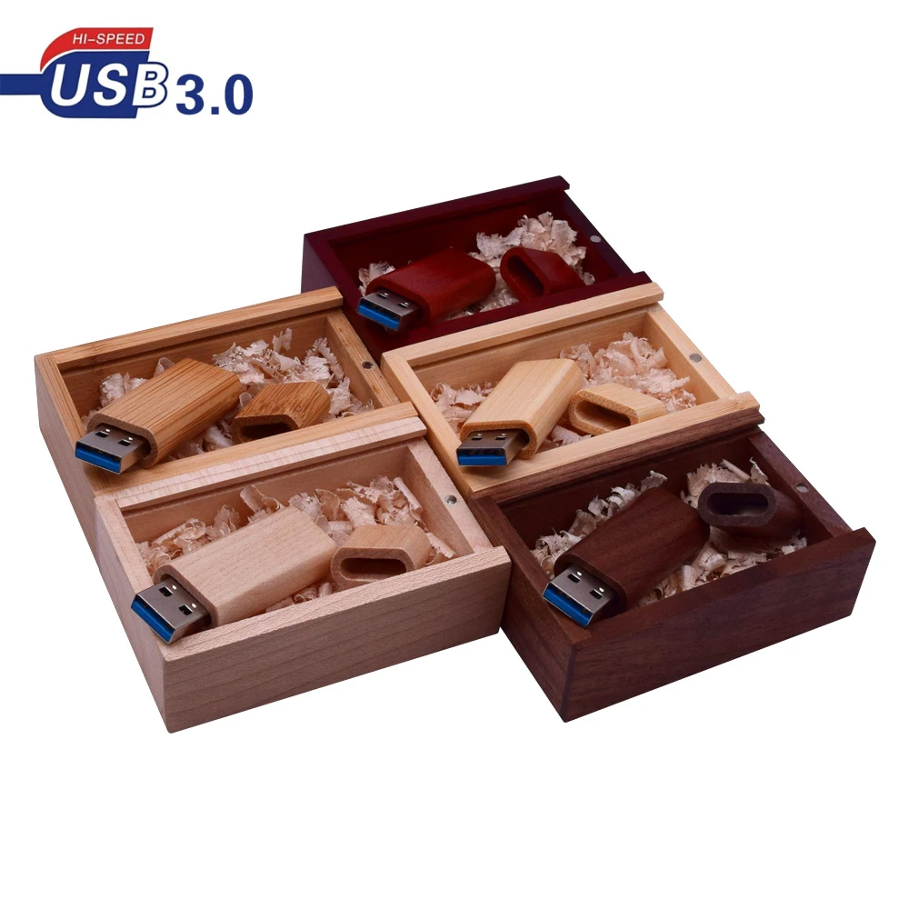 Фотография клиента Логотип Деревянный Usb + Подарочная коробка флеш накопитель 3 0