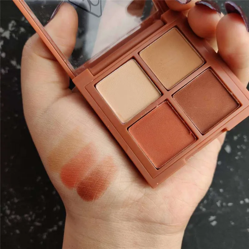 Палитра теней для век 4 цвета матовые мерцающие пигментированные тени |