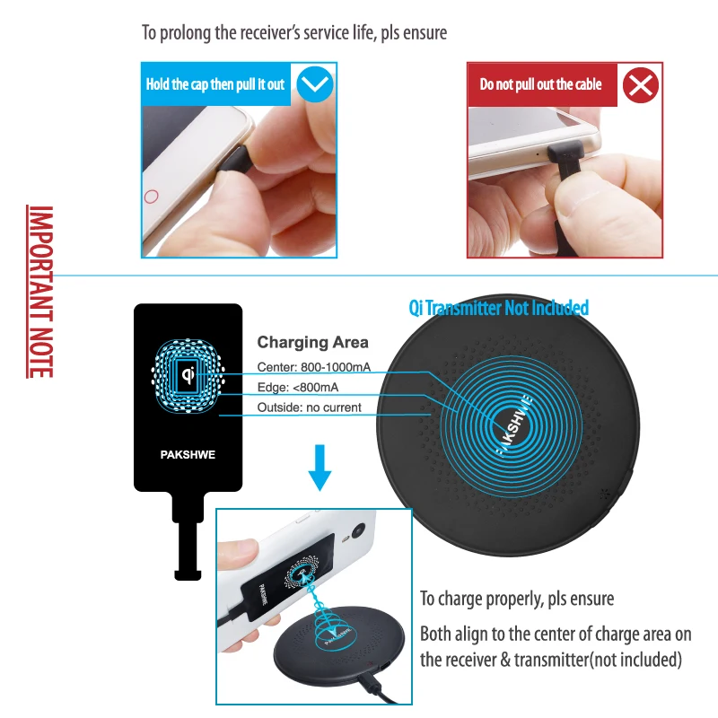 micro usb qi wireless charger receiver 5w ti solutions fast charging for sony all micro usb cellphones free global shipping