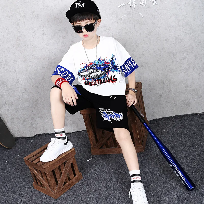 Новая детская одежда для уличных танцев модная футболка с короткими рукавами в