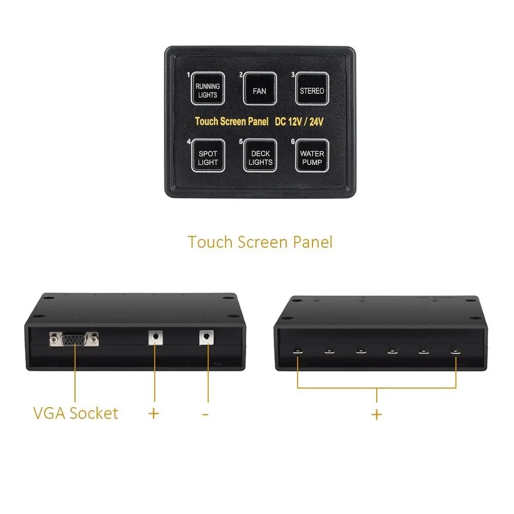 2020 new sale 2V/24V 6 Gang LED Switch Panel Slim Touch Control Box for Car Marine Boat | Автомобили и мотоциклы