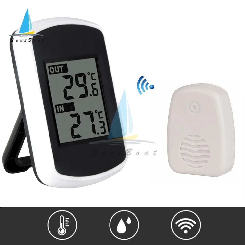 Digital LCD Thermometer Hygrometer Gauge Indoor Outdoor Temperature Humidity Meter Monitor Detector Weather Station Clock Wifi