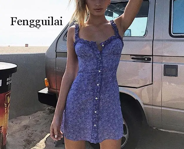 

Sexy Print Button Ruched Ruffles Slim Fit Pencil Dress Bustier Hip Package Bodycon Women Spaghetti Strap Vestidos