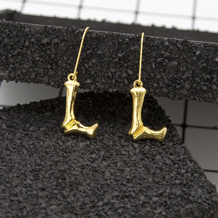 Женские серьги капли с золотыми буквами популярные трендовые золотые индийские