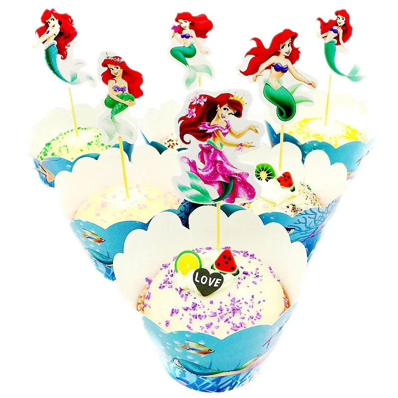 24 шт. обертки для капкейков и топперы девочек | Дом сад