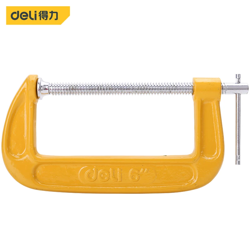 

Deli Duty G Clamp 6 ''C-образный зажим, металлический плотник, все тиски, рукоятка, ручной инструмент для обработки дерева, DIY ручные инструменты, высокое качество