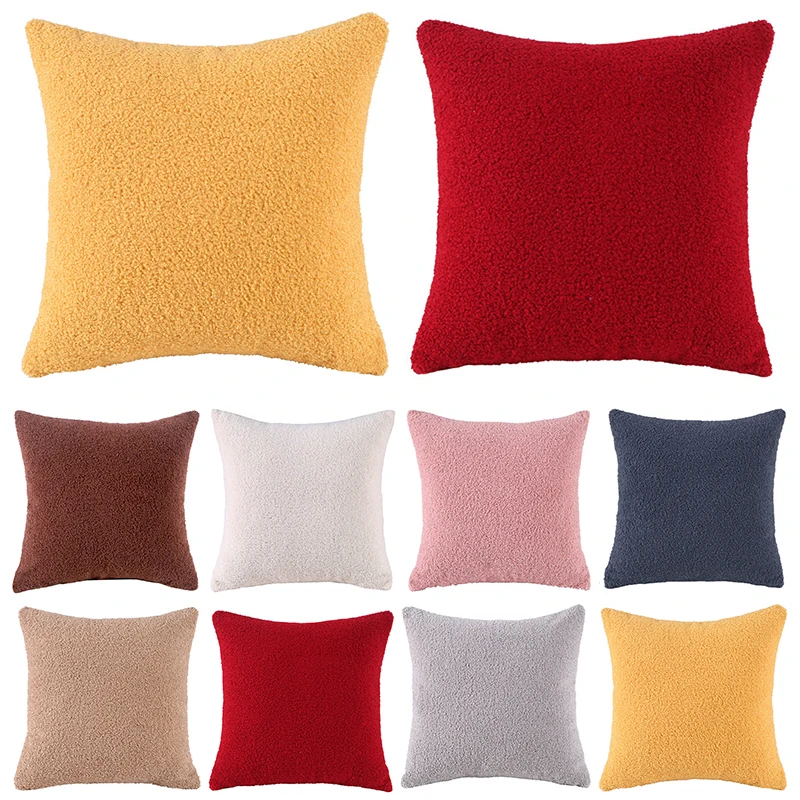 

Cushion Pillowslip Soft Velvet Decorative Cushion with Ball Home Decor for Sofa Set Bedroom Pillowcase Blue Pink Pillow 2021 New
