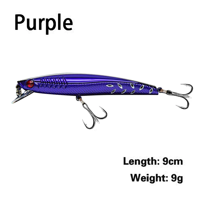 90 мм/9 г рыболовная поддельная приманка Пресноводная для погружения 1 метр
