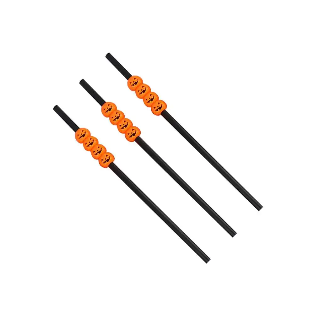 

30pcs Halloween Plastic Straws Pumpkin Straws Halloween Pumpkin Straw Ghost Straws Decoration Straws Drinking Tool
