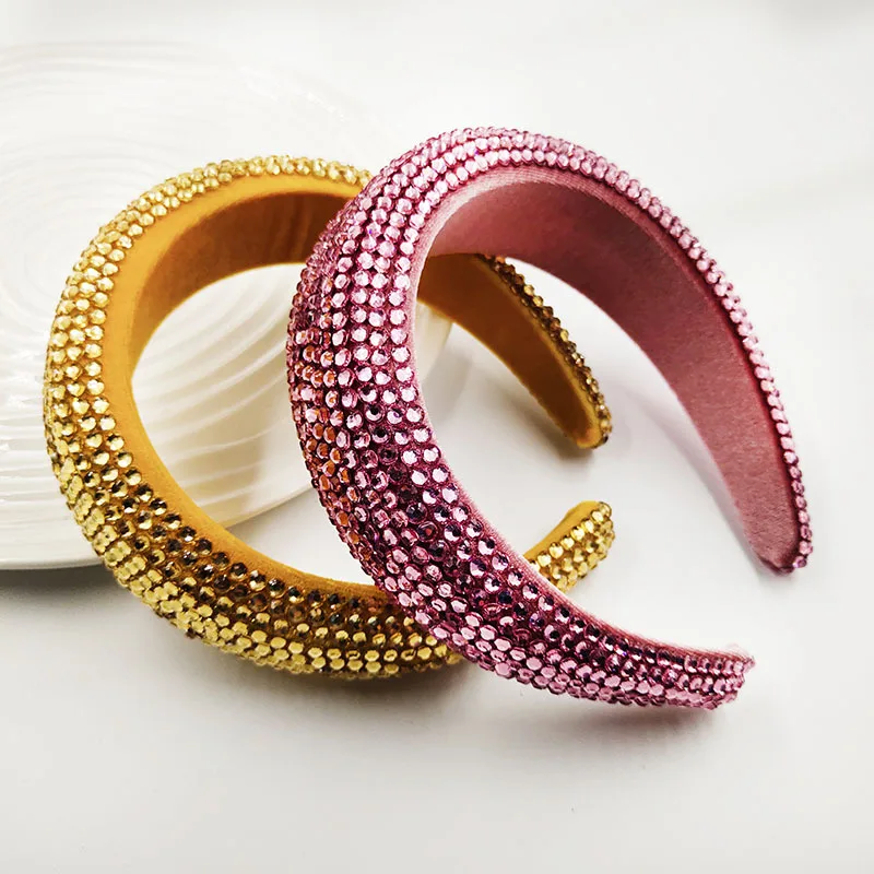 

New Bling Rhinestone Full Crystal Headbands For Women 2020 Shiny Diamond Bedazzled Designer Tiara Baroque Headband Women