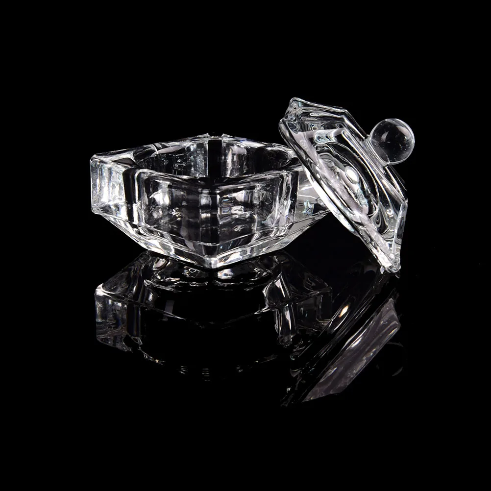 1PC Acrylic Powder Liquid Crystal Glass Dappen Dish Lid Bowl Cup Holder Manicure Equipment Nail Tool For Nail Art