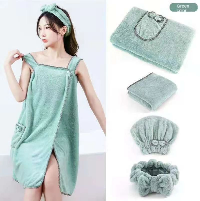 Home Wearable Bathrobes Women Microfiber Soft And Skin-Friendly Absorbent Bath Towels Textiles Bathroom Sauna Towel | Дом и сад
