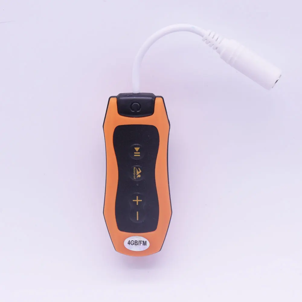 Orange Новейший fm-радио 4 ГБ 8 г IPX8 водонепроницаемый MP3 музыкальный плеер для плавания ming Дайвинг наушники гарнитура Спорт стерео бас плавание MP3 с зажимом - Цвет: Orange