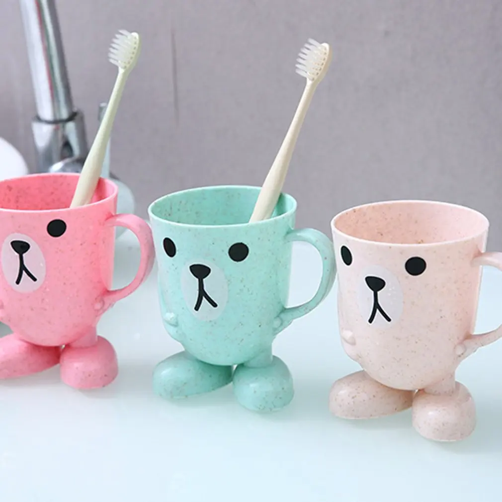 Милая детская пластиковая щетка с мультяшным животным зубной стакан модная